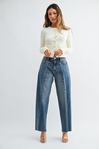Madison Medium Denim Barrel Jean