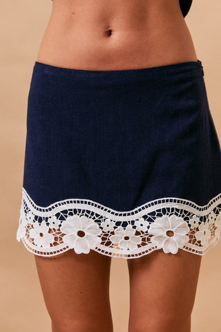 Floral Navy Lace Matching Set