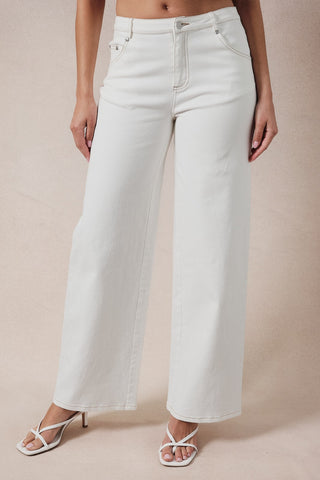 Lucky Star White Embroidered Jeans