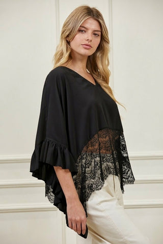 Sheer Chiffon Ruffle Poncho