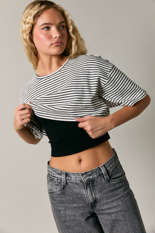 Black Double Layered Tee