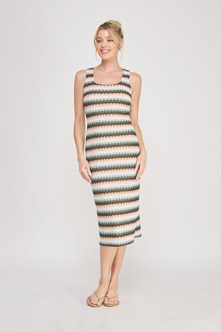 Sage Multi Scoop Neck Tank Dress