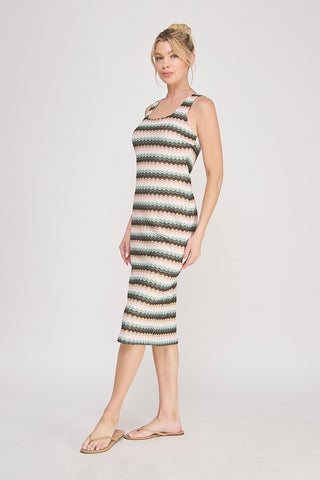 Sage Multi Scoop Neck Tank Dress