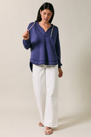 Indigo Slouch Hoodie Top