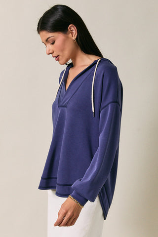 Indigo Slouch Hoodie Top