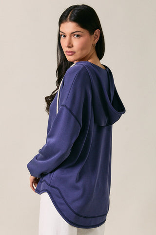 Indigo Slouch Hoodie Top
