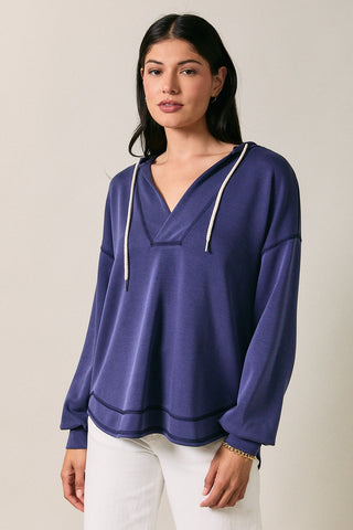Indigo Slouch Hoodie Top