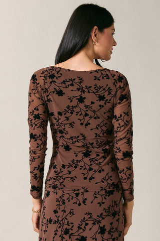 Brown Floral Long Sleeve