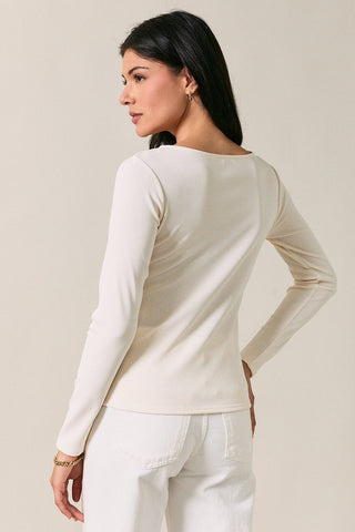 Cream Asymmetric Gold Detail Top