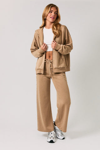 Taupe Studded Hoodie Set