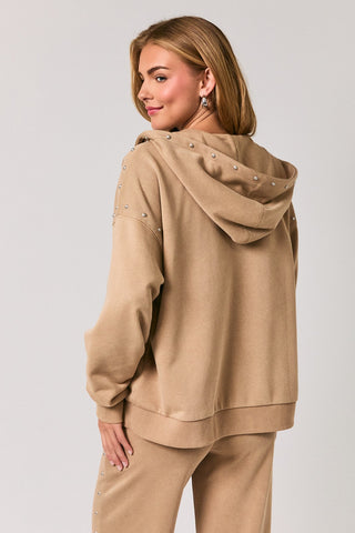 Taupe Studded Hoodie Set