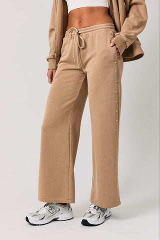 Taupe Studded Hoodie Set