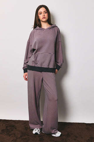 Charcoal/Pink Striped Set