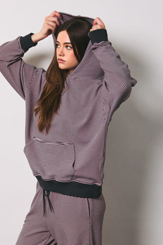 Charcoal/Pink Striped Set