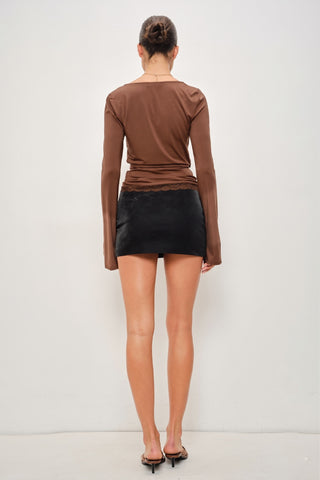 Chocolate Lace Wrapped Top