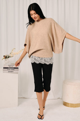 Lace & Layers Tan Sweater
