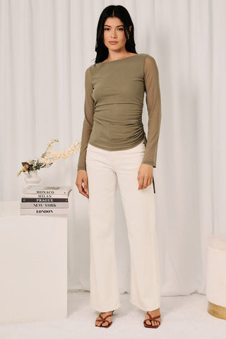 Sage Side-Tie Top