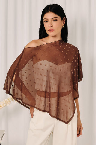 Chocolate Brown Polka Dot Poncho