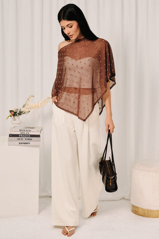 Chocolate Brown Polka Dot Poncho