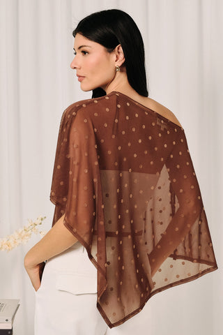 Chocolate Brown Polka Dot Poncho