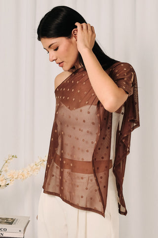Chocolate Brown Polka Dot Poncho