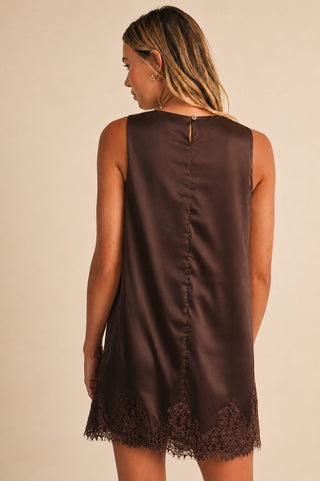 Chocolate Lace Mini Dress