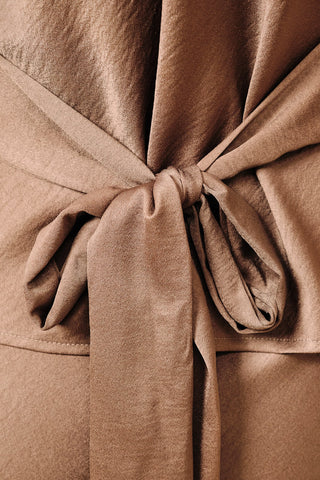 Mocha Flutter Sleeve Blouse