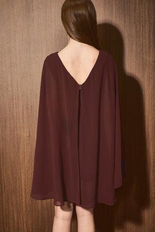 Chocolate Cape Chiffon Romper