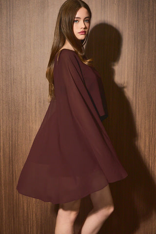 Chocolate Cape Chiffon Romper