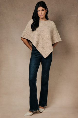 Mocha Cable Aspen Poncho