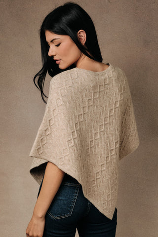 Mocha Cable Aspen Poncho