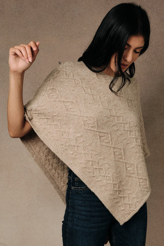 Mocha Cable Aspen Poncho