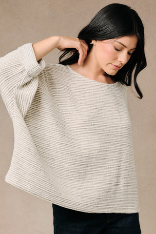 Cream Wide Neck Dolman Cuff Sweater