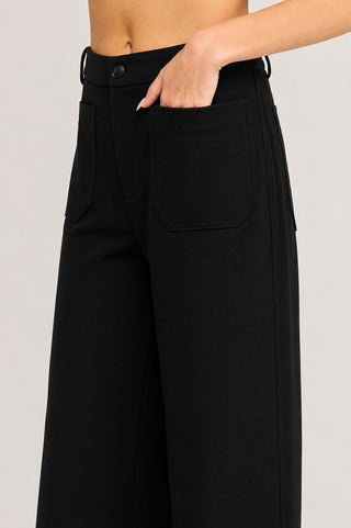 Polished High Rise Straight Leg Trousers