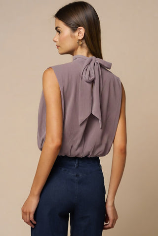 Mauve Sleeveless Draped Top