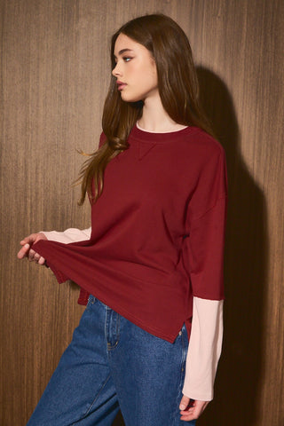 Burgundy Striped Pullover