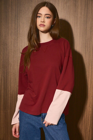 Burgundy Striped Pullover
