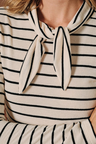 Ivory Collared Stripe Top