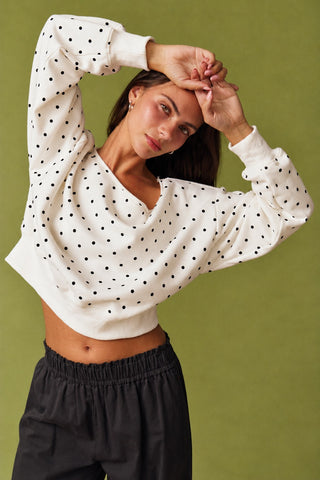 Polka Dot Relaxed Sweatshirt