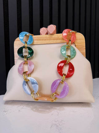 Ivory Multi Color Clutch