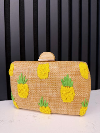 Pineapple Straw Clutch