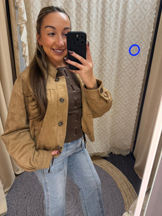 Sand Suede Casual Jacket