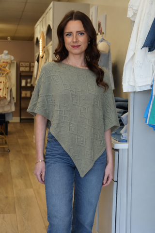 Sage Cable Aspen Poncho