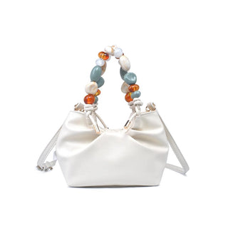 Ivory Sage Beaded Clutch