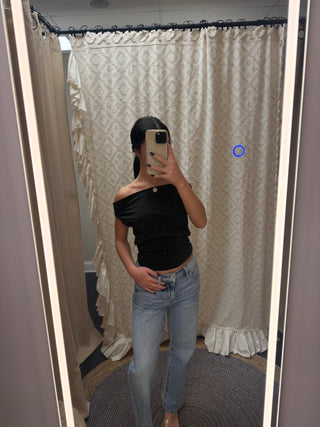 Rhinestone Romance Top: Black