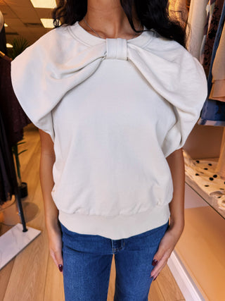 Cream Ribbon Detail Sweatshirt