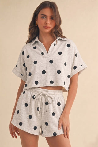 Polka Dot Collared Set