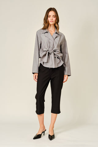 Grey Chic Knot Blazer Top