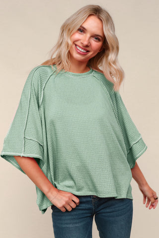 Teal Raglan Oversized Tee