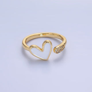 #004 White Heart Ring